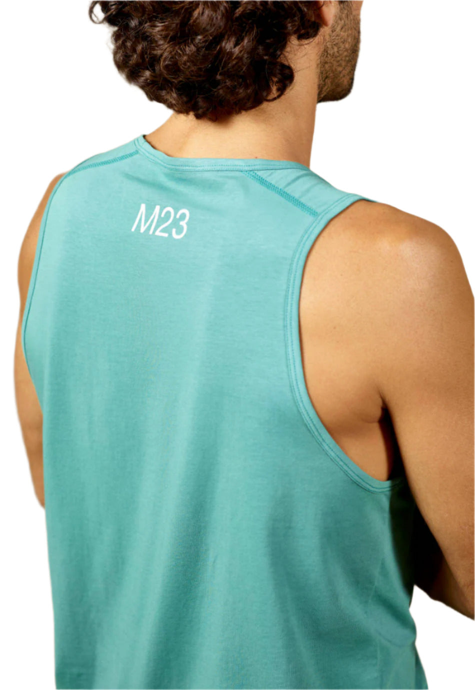 Rueckansicht des M23 Kobe Tanktops in Deep Sea – umweltfreundliches Herren-Shirt aus nachhaltiger Bio-Baumwolle