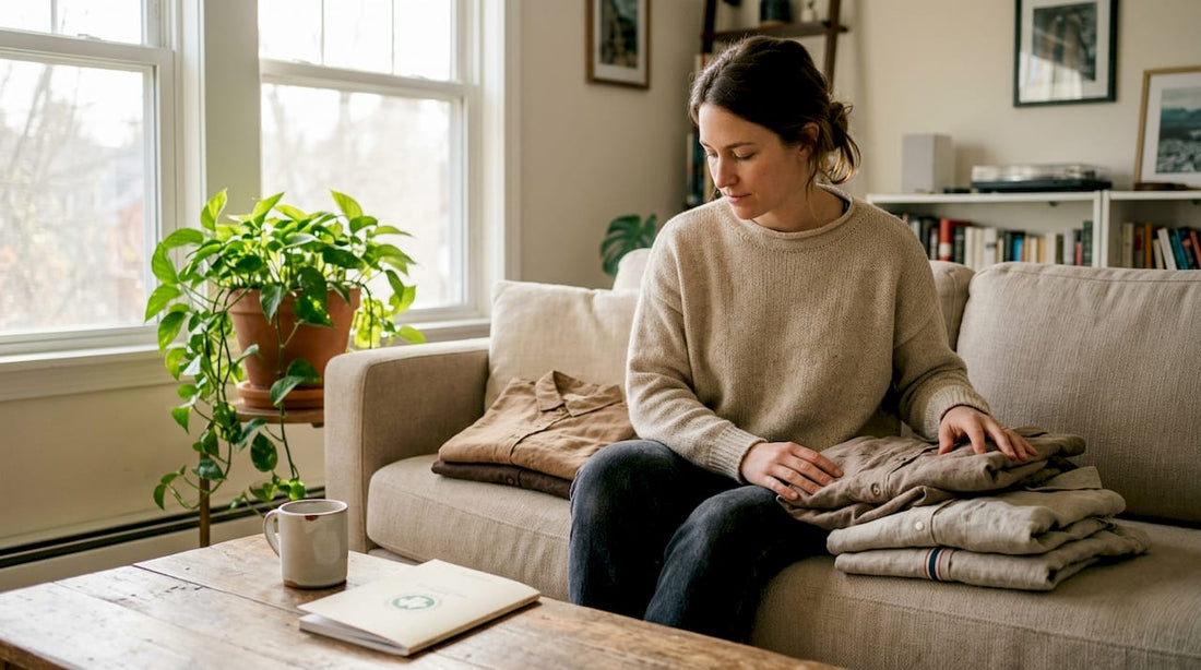 Browsing organic clothing at home