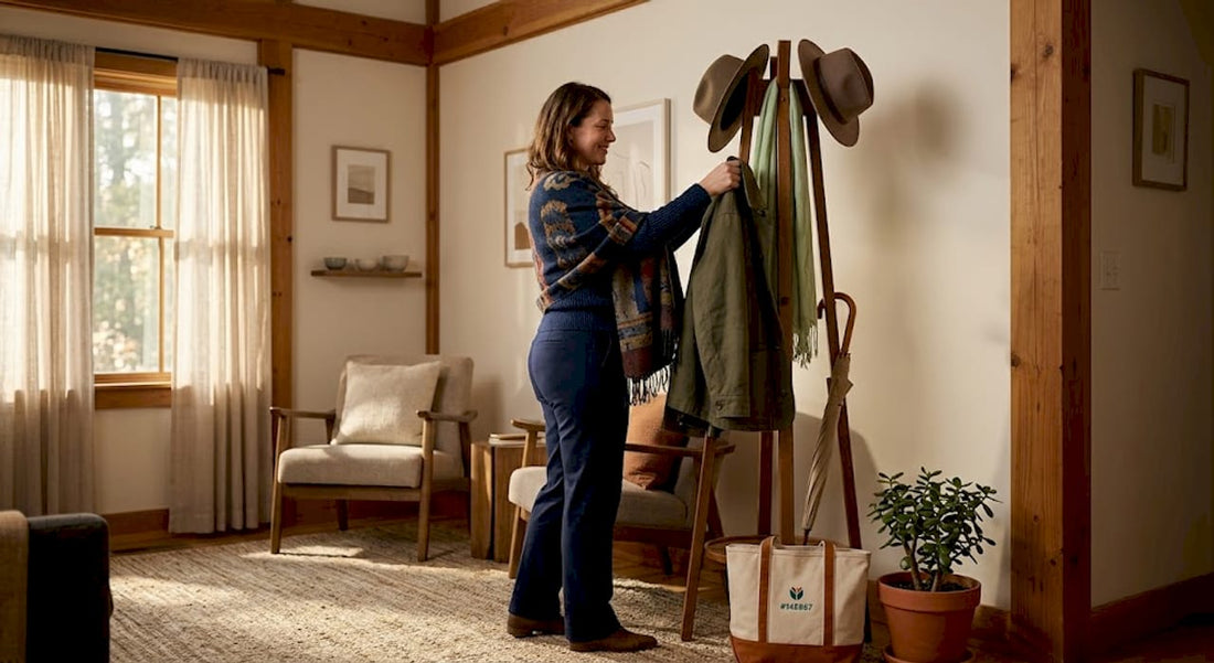 Woman storing durable jacket after everyday use