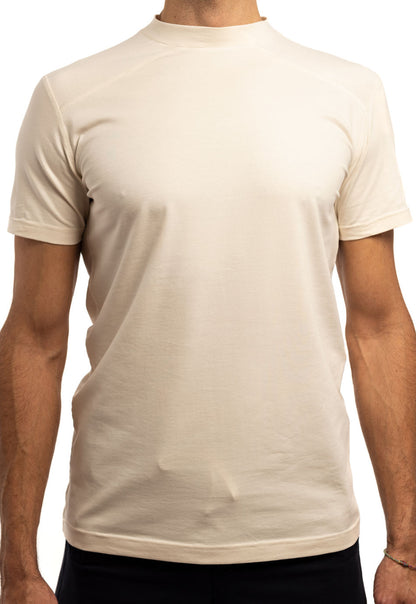 M23 Ben T-Shirt in creme aus nachhaltiger Bio-Baumwolle – minimalistisches, umweltfreundliches Herren Basic-Shirt fuer den Alltag.